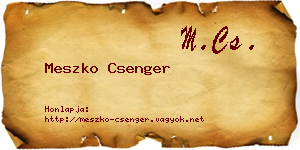 Meszko Csenger névjegykártya